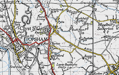 Old map of Clyst St George in 1946
