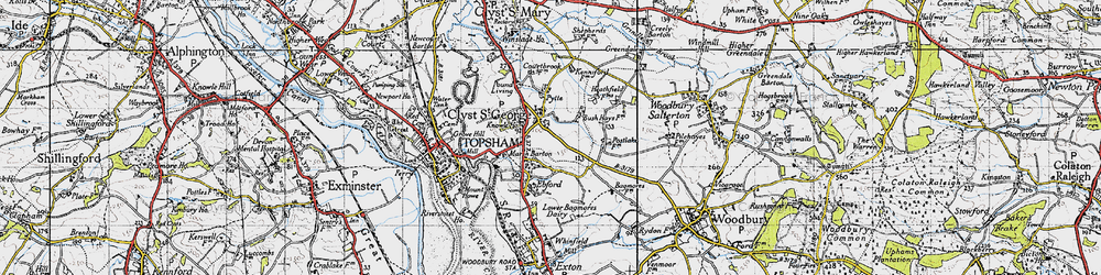 Old map of Clyst St George in 1946