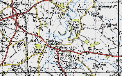 Old map of Clyst St Mary in 1946
