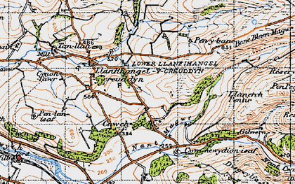 Old map of Cnwch Coch in 1947