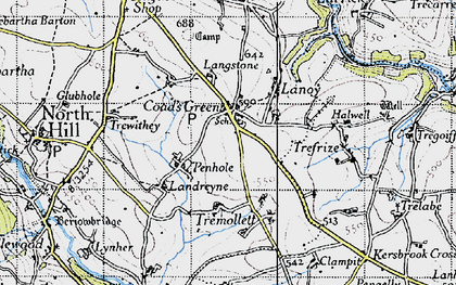 Old map of Coad's Green in 1946