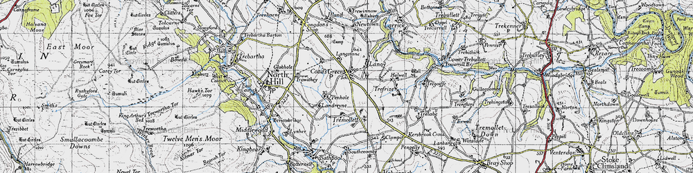 Old map of Coad's Green in 1946