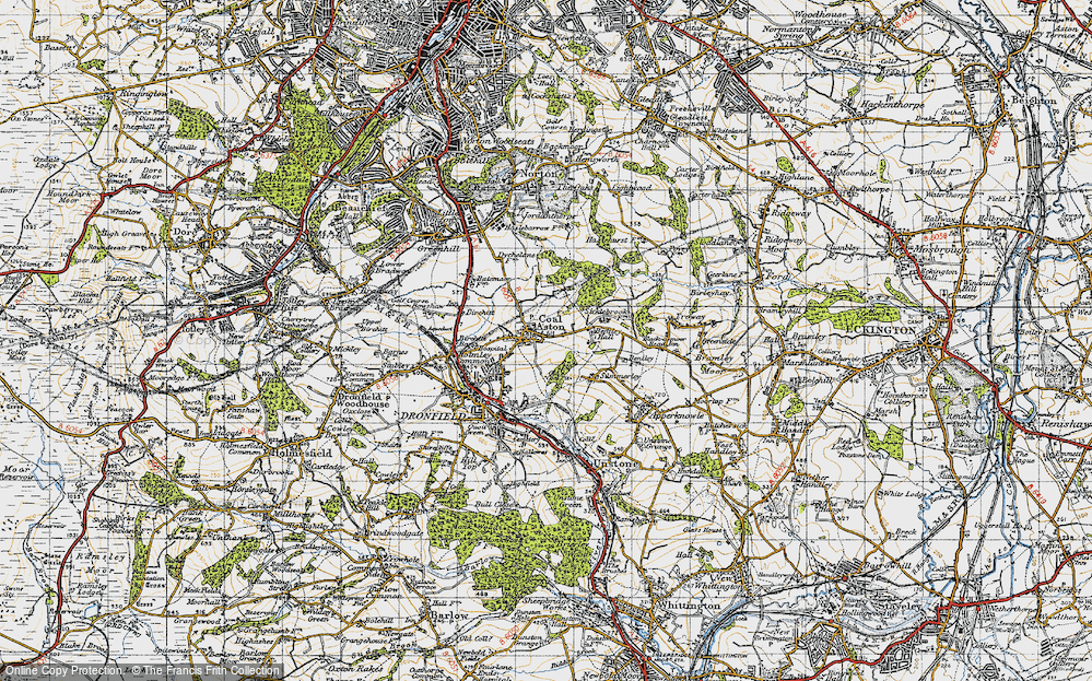 Old Map of Coal Aston, 1947 in 1947