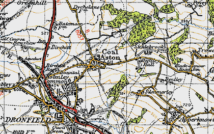Old map of Coal Aston in 1947