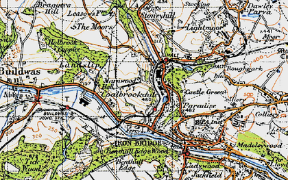Old map of Benthall Edge Wood in 1947