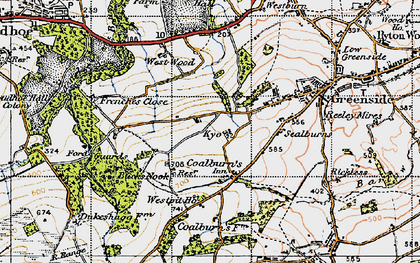 Old map of Bradley Fell in 1947