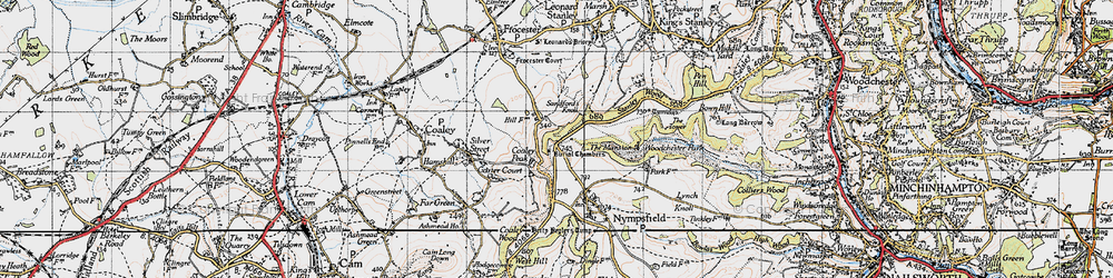 Old map of Coaley Peak in 1946