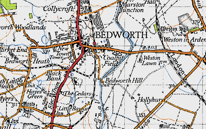 Old map of Coalpit Field in 1946
