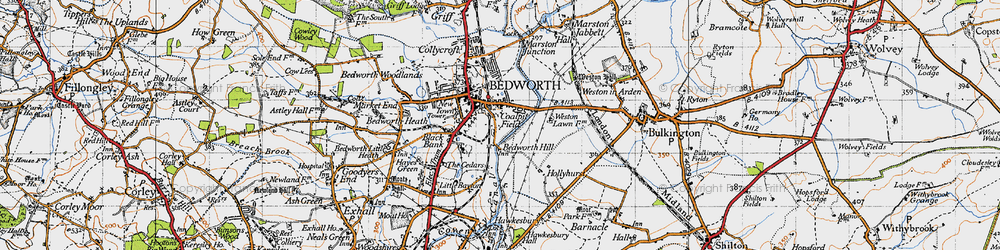 Old map of Coalpit Field in 1946