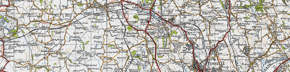 Old map of Coalpit Hill in 1946