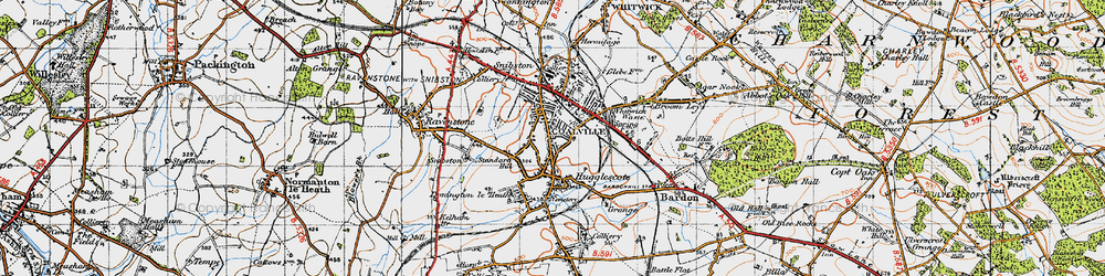 Old map of Coalville in 1946