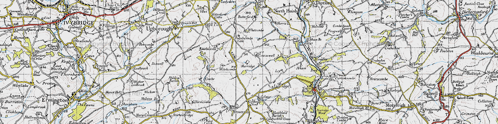 Old map of Whetcombe in 1946