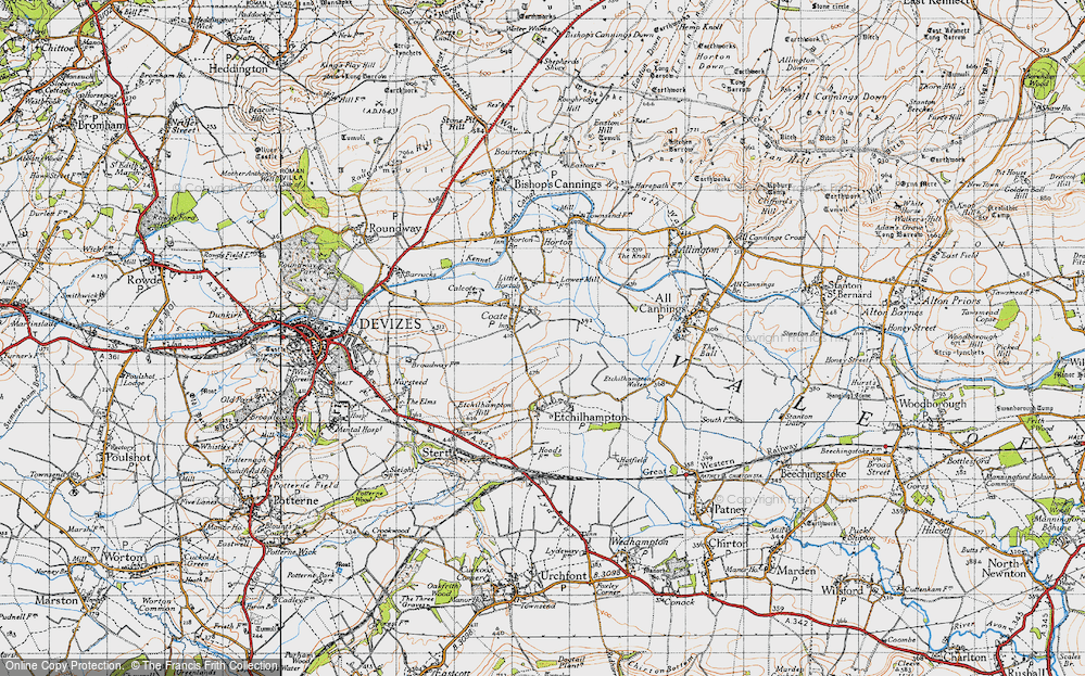 Old Map of Coate, 1940 in 1940