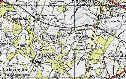 Old map of Broad Halfpenny in 1940