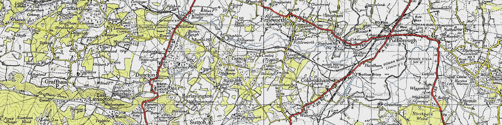 Old map of Broad Halfpenny in 1940