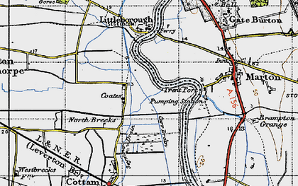 Old map of Coates in 1947