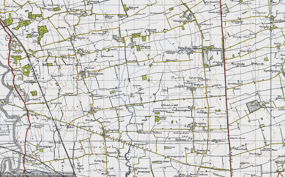 Old Map of Coates, 1947 in 1947