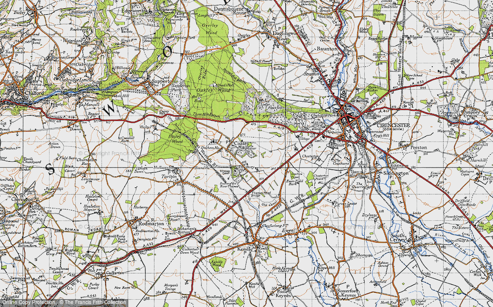 Old Map of Historic Map covering Bassett Dockem in 1947