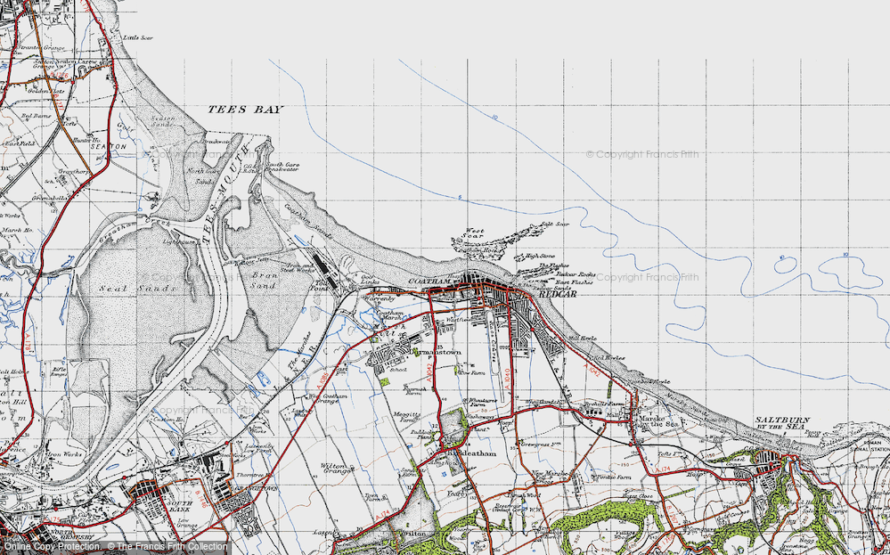 Old Map of Historic Map covering West Scar in 1947