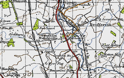 Old map of Coatham Mundeville in 1947