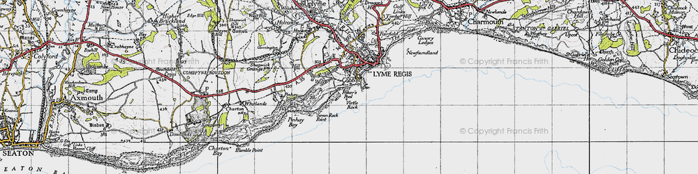 Old map of Cobb in 1945