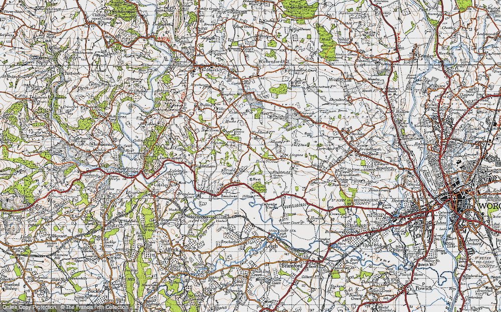 Old Map of Historic Map covering Tinkers' Cross in 1947