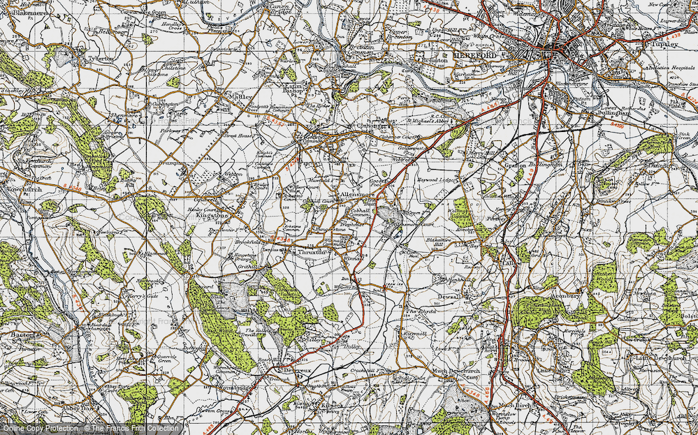 Old Map of Historic Map covering Birch Hill in 1947