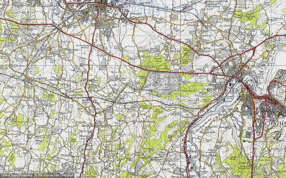 Old Map of Cobham, 1946 in 1946