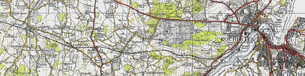 Old map of Cobham in 1946