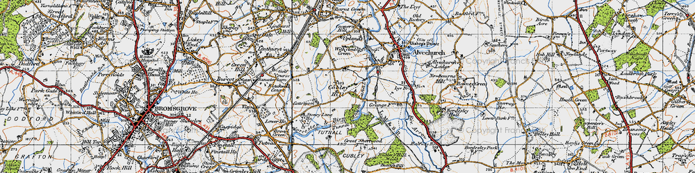 Old map of Cobley Hill in 1947