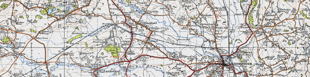 Old map of Cobnash in 1947