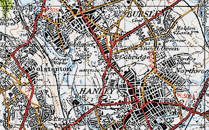 Old map of Cobridge in 1946