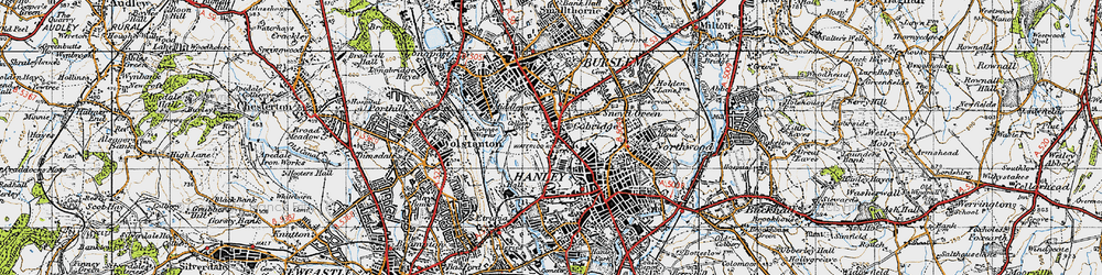 Old map of Cobridge in 1946