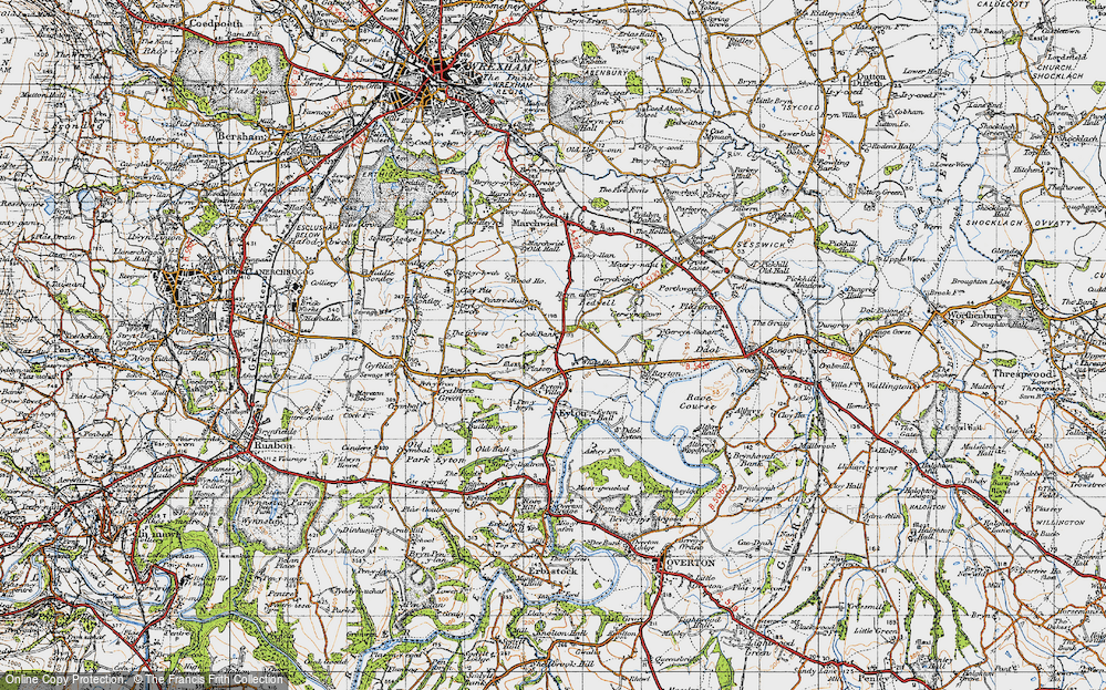 Old Map of Historic Map covering Plassey, The in 1947