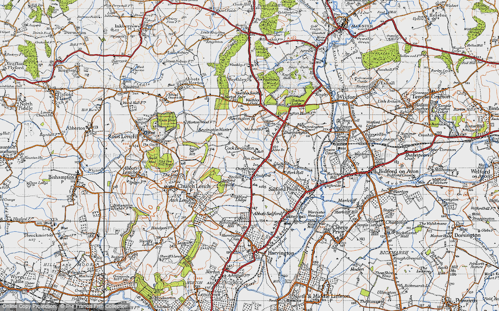 Old Map of Historic Map covering Chapel Oak in 1946