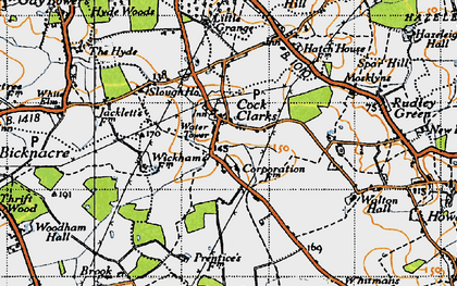 Old map of Cock Clarks in 1945