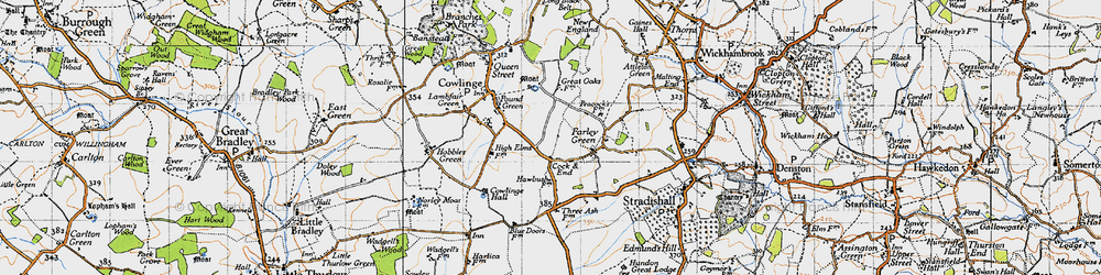Old map of Cock & End in 1946