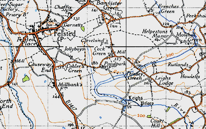 Old map of Cock Green in 1945
