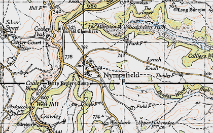 Old map of Woodchester Park in 1946