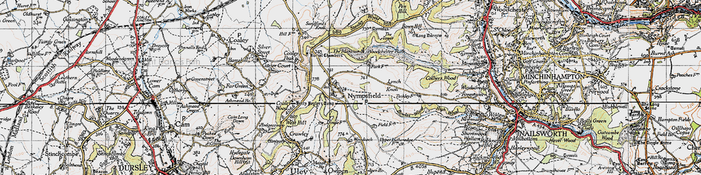 Old map of Woodchester Park in 1946