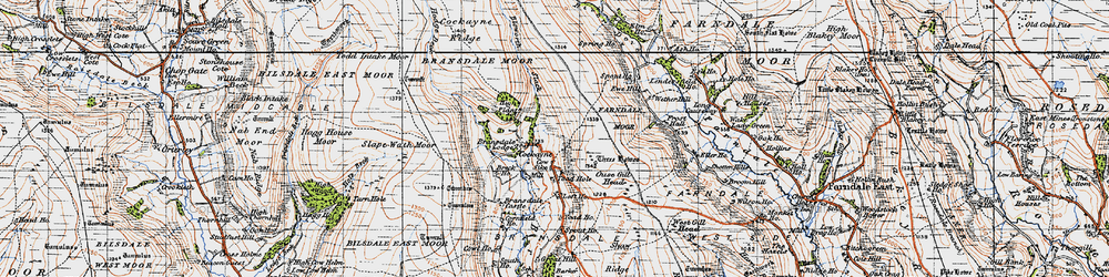 Old map of Cockayne in 1947