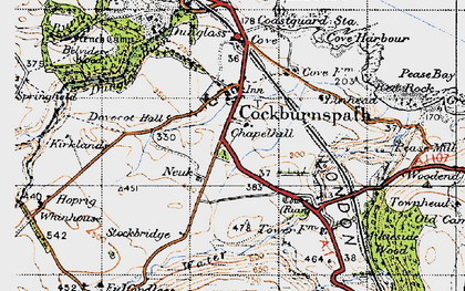 Old map of Cockburnspath in 1947