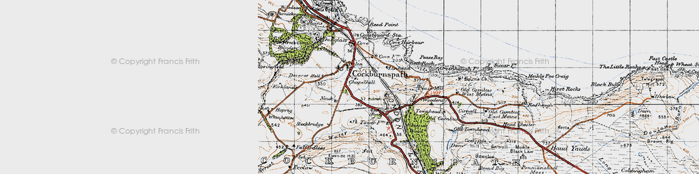 Old map of Cockburnspath in 1947