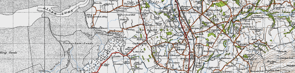 Old map of Cockerham in 1947