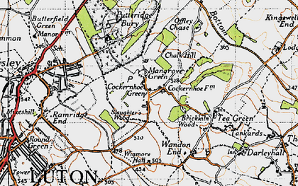 Old map of Cockernhoe in 1946