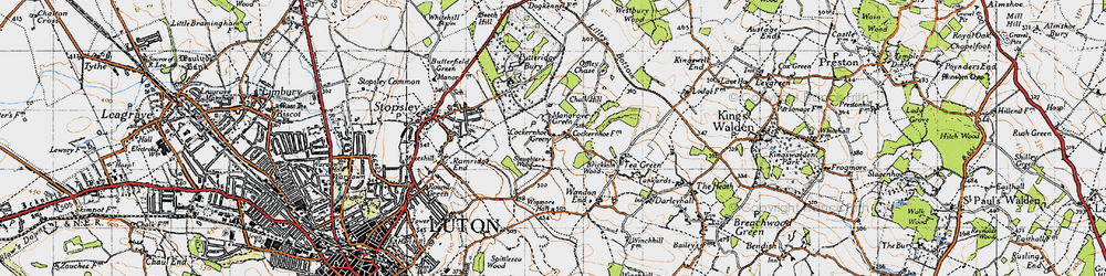 Old map of Cockernhoe in 1946