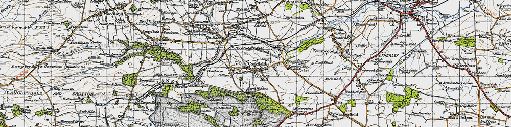 Old map of Cockfield in 1947