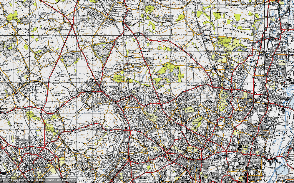 Old Map of Cockfosters, 1946 in 1946