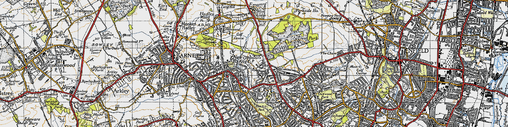 Old map of Cockfosters in 1946