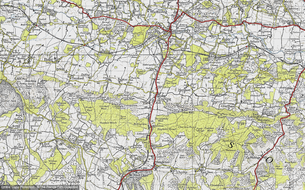 Old Map of Cocking, 1945 in 1945